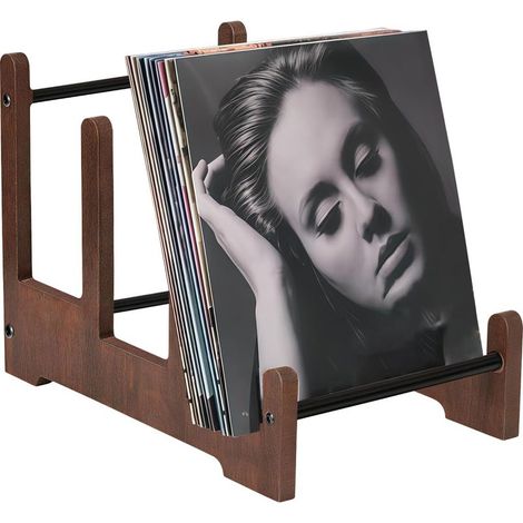Support De Disque Vinyle: Rangement Vinyle 37 x 27 x 24 cm, Support De Rangement Pour Disques Vinyles, Étagère De Rangement Pour Environ 60 Vinyles Pour Magazines, Livres, Dossiers (1/5)