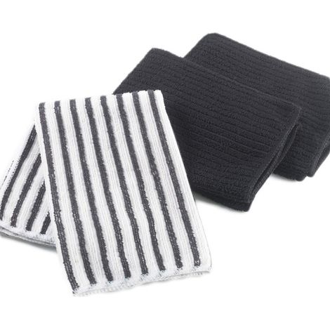 Lot de 3 Torchons Microfibre "Cuistot" 40cm Noir (1/3)