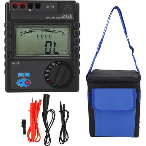 Testeur de résistance d'isolement ETCR-3460B 1MΩ400GΩ, mégohmmètre numérique 50V-5000V, mesureur d'isolation portable pour maintenance électrique. (1/5)