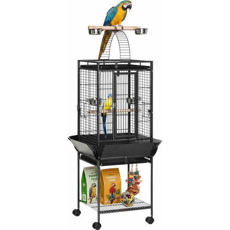 PawHut Steel Bird Cage,Large Budgie Cage for Cockatiels and Parakeets (1/5)