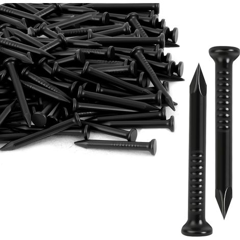 20mm Clous en Acier, 80 Pièces Clous à Béton Solides avec Pointe Acérée, Clous Vis Fixations pour Accrocher Tableaux/Cadres/Murs/Briques/Bois/Cloisons Sèches/Bricolage/Construction (Noir) (1/5)