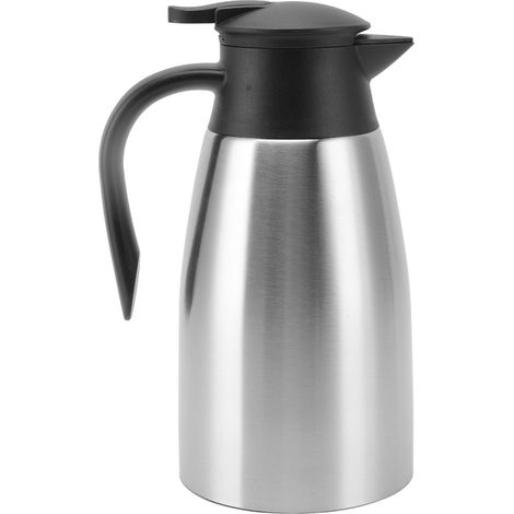 Thermos à café isotherme 1,5L en acier inoxydable 304, grande capacité, pompe manuelle, idéal pour maison et étudiants, couleur inox (1/5)