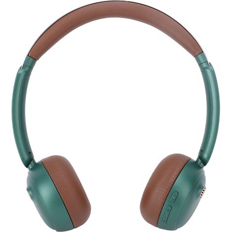Casque Bluetooth 5.4 rétro, circum-aural sans fil, réduction de bruit, son sans perte, léger et confortable, idéal pour les voyages et la maison, texture mate, vert. (1/5)