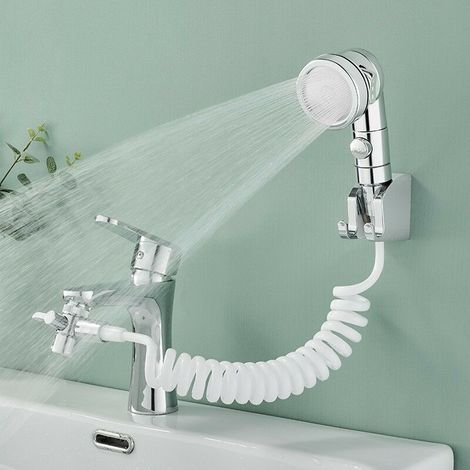 Handbrause-Set für Waschbecken, Badezimmer-Wasserhahn, Handbrause, Spülbecken-Schlauch-Sprühaufsatz mit 3 Sprühmodi zum Haarewaschen, Badezimmer, Hauswirtschaftsraum, Waschwanne