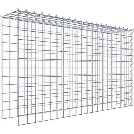 Gabiondeco - Gabion - Element de prolongation en hauteur et en longueur 100 cm x 60 cm x 20 cm (L x H x P). maille 5 x 5 cm. Spirale. Attention il manque deux grill... (1/5)