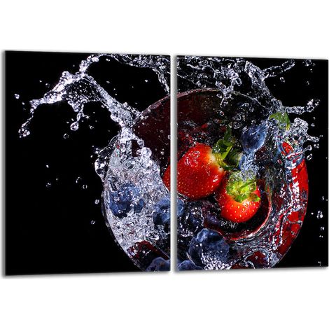 Protection de cuisinière en verre 2x40x52 Fraises (1/5)