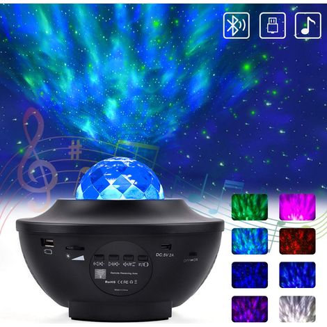 LED Sternenhimmel Projektor, Baby Nachtlicht, Farbwechsel Musik Sternenprojektor mit Fernbedienung Bluetooth Lautsprecher Stimmungslicht Dekorative (1/5)
