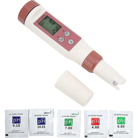 Appareil de mesure numérique de la qualité de l'eau avec boîtier en ABS, appareil de mesure de la qualité de l'eau haute sensibilité pour le pH, le TDS, la conductivité électrique et la température.