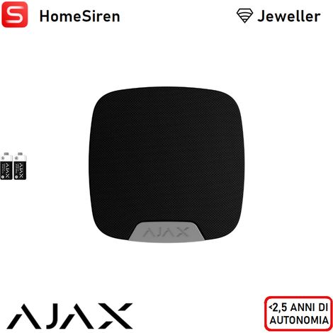 133207 - Superior - Superior HomeSiren Jeweller (8EU) - Drahtlose Sirene für Innenbereiche (Edizione Superior) - Farbe black - Ajax professionelle Sicherheit