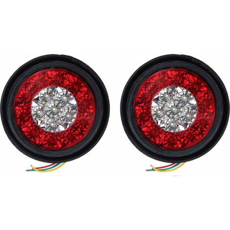 2 Stück 16-LED-Zweifarben-Rücklicht-Gummiringe für LKW, rund