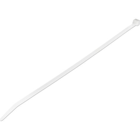 StarTech.com Colliers de Serrage 25 cm Blancs - Largeur 4 mm - Diam. faisceau 68 mm - Résistance traction 22 kg - Fermeture glissière autobloquante nylon avec pointe incurvée - 94V-2/UL - 100 pcs