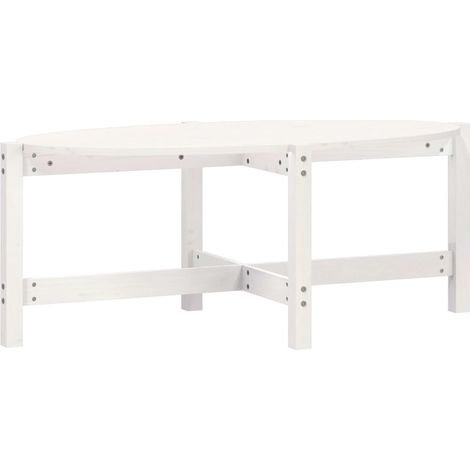 Mesa de centro de salón de diseño sencillo 118 x 63 x 45 cm madera maciza de pino blanco DEC037854