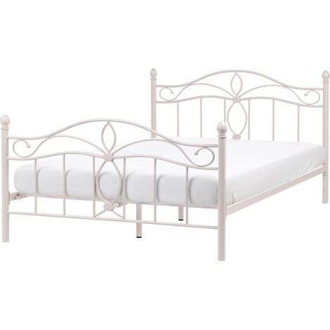 Bett mit Lattenrost Metall ANTLIA 140 x 200 cm Hellbeige (1/5)