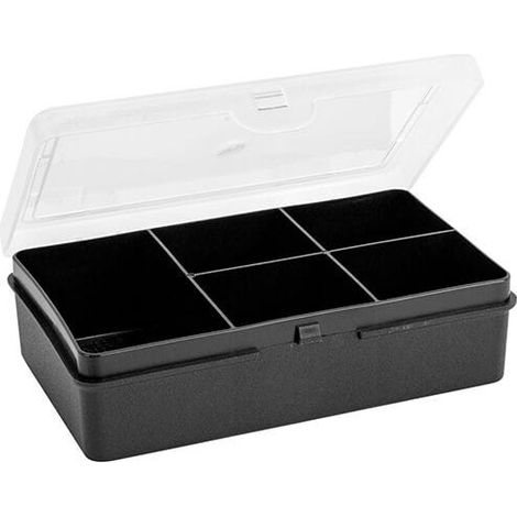 Wham Organiser Box 1.01 14.5cm with 5 Divisions Recycled Black/Clear