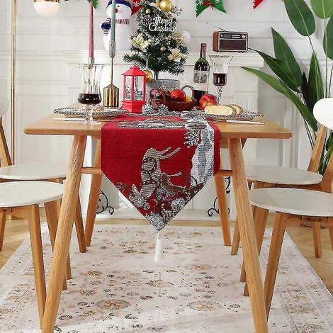 Weihnachtstischläufer im Büffelkaromuster, 33 x 183 cm (13 x 72 Zoll), lange saisonale Tischdekoration im Landhausstil für Winter, Weihnachten und Feiertage (1/2)