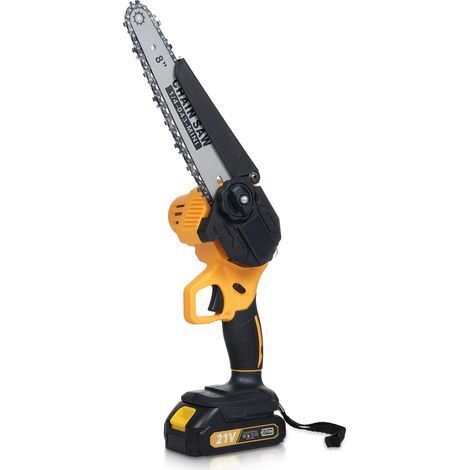 21V 8-inch Brushless Electric Chainsaw, Portable Lithium Electric Chainsaw, Mini Cordless Pruning Saw, with Gloves + Empty Oil Bottle + Two Chains + Safety Glasses + Two Accessories (1/5)
