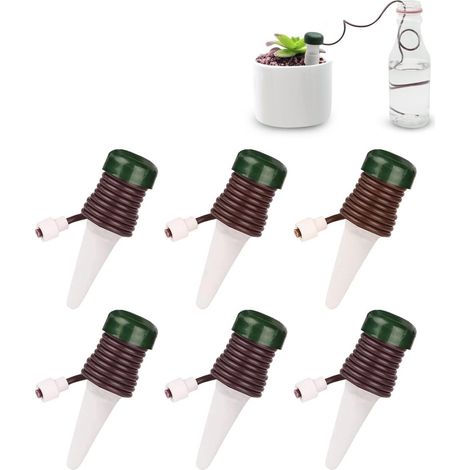 Set di 6 distributori automatici d'acqua per piante da interno - Sistemi di irrigazione per piante e fiori (1/5)