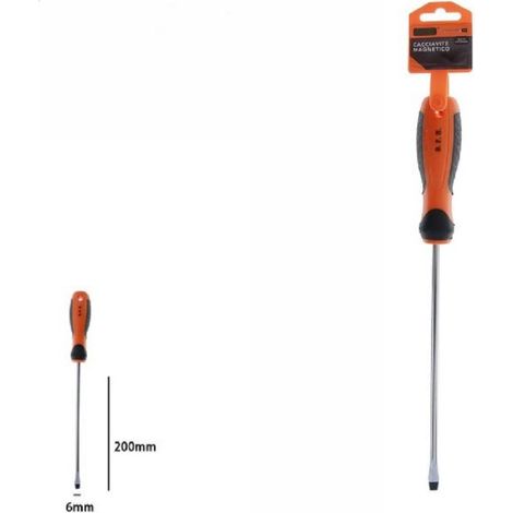 Trade Shop - Destornillador Destornillador Magnético 6x200mm Corte Tip Señal Ergonómico 07432 -