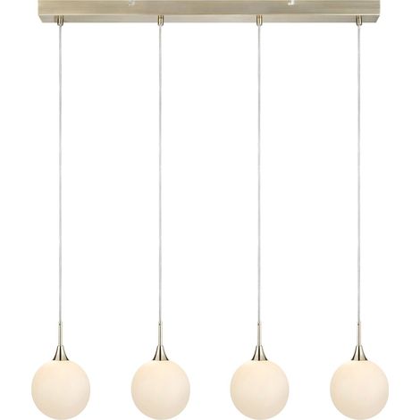 Suspension 4 globes verre blanc l90 cm - g9 - markslojd - quattro xl antique (1/3)