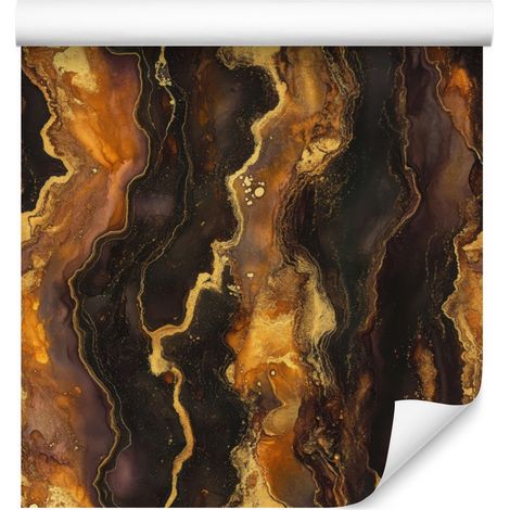 Papier peint encre rouille et ocre pour salon et chambre 50x1000 cm (1/5)
