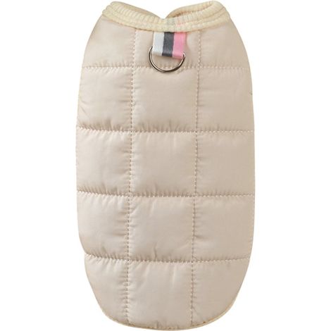 Manteau Chien - Imperméable - Pour Chiens de Taille Petite à Grande - Collier Zippé - Coton Épais - Couleur Beige - Taille S (1/5)