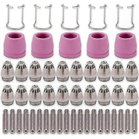 Buse de torche de coupeur plasma, kit consommables WSD-60 SG-55 AG60, accessoires de découpe, pièces de rechange, jeu de buses et électrodes, compatible avec chalumeau, usage professionnel, remplaceme (1/5)