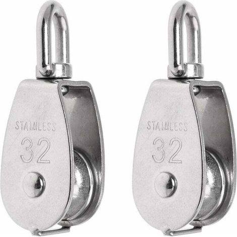 pulegge singole da 32 mm in acciaio inox 304, portata 250 kg - Argento (1/3)