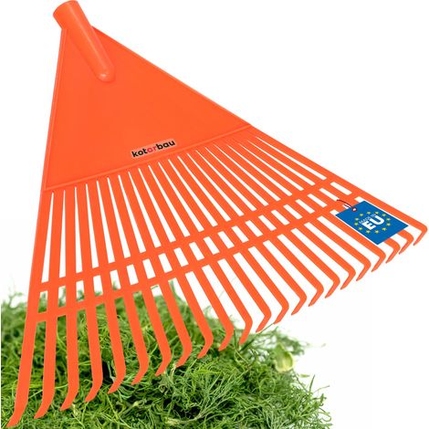 KOTARBAU® Rateau à Feuilles - Plastique - 55 cm - Orange - sans Manche - Râteau Jardin - Balai à Gazon - Ramasse Feuilles - Léger - Résistant - Entretien Jardin (1/5)