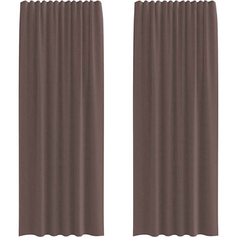Rideaux en voile avec passants 2 pcs marron CFW74097 (1/5)
