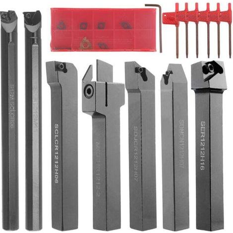 7-pack 12MM outil tige diamètre tour outil de tournage dureté métal fraise lame tour CNC usinage pièces en acier ensemble (1/5)