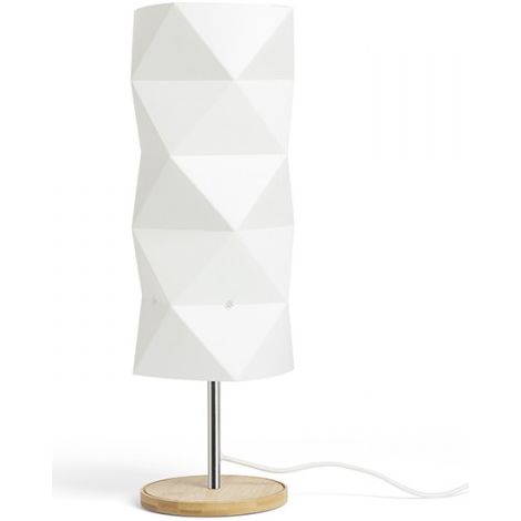 Lampadario ZUMBA da tavolo PVC bianco/legno/cromo 230V E14 11W