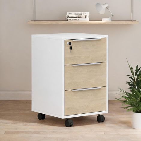 Meuble de rangement de bureau blanco y Roble 40 x 40 x 63,5 cm (1/5)