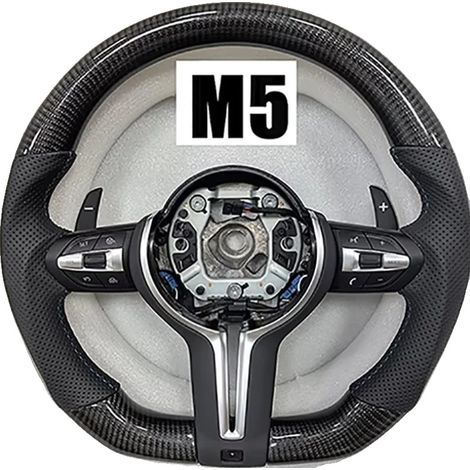 Volante in fibra di carbonio, design ergonomico, nero (1/2)