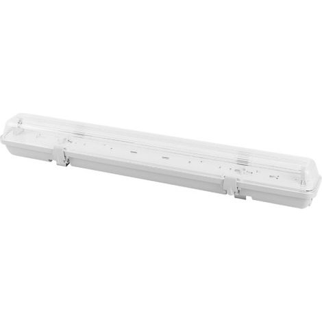 Pantalla estanca Basik LED 1xT8 60 cm IP65 gris con reflector blanco 9,5x66x8,3 cm