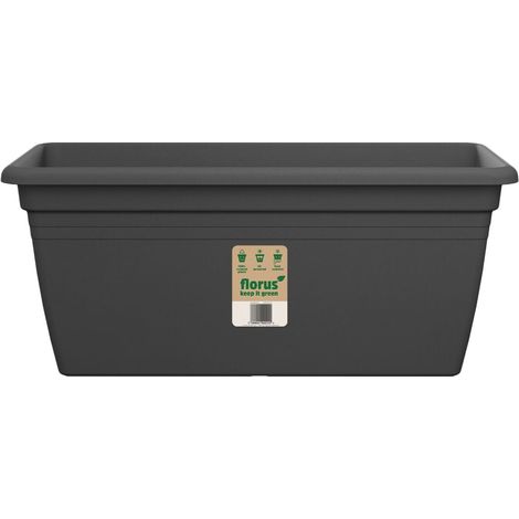 Florus Mediterran Terrace Trough 80 - Gris - L 78 x B 37.5 x H 33 cm - extérieur - 100% recyclé