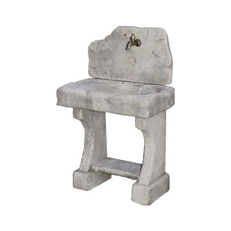 Fontana lavello da esterno in cemento realizzato a mano Decogarden Rustico 74x40x120 cm (1/3)
