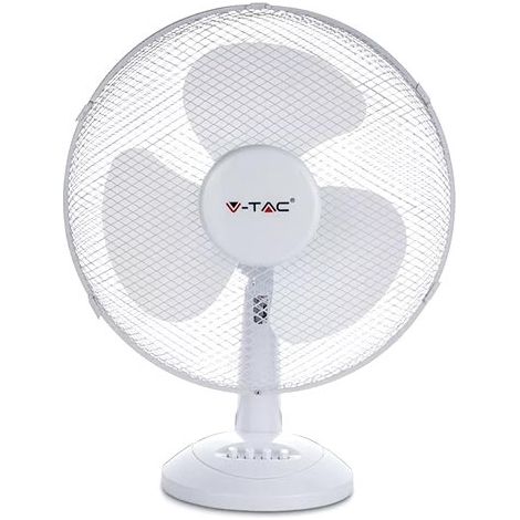 V-TAC VT-4017-3 VENTILATORE DA TAVOLO 40W 3 PALE IN PLASTICA COLORE BIANCO DIAMETRO 410MM - SKU 7925 (1/5)