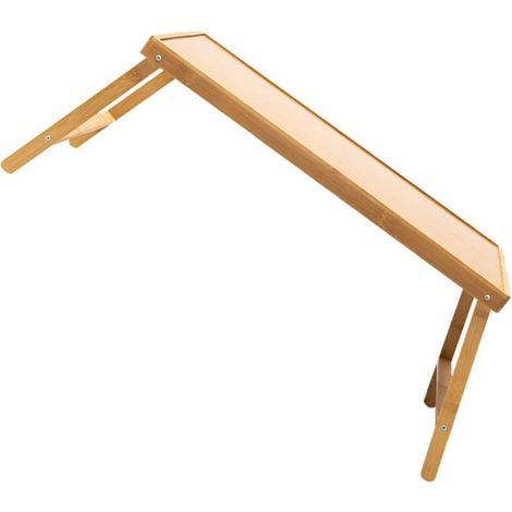 Bureau Pliant de Genoux en Bambou, Support pour Ordinateur Portable Stable et Confortable, Facile à Ranger, pour Lit et Bureau (1/5)