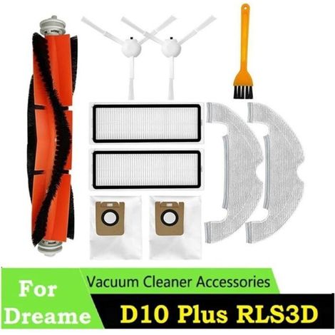 Kit D\'Accessoires 10PièCes pour Aspirateur Xiaomi Dreame Bot D10 plus RLS3D L10Plus/Z10Pro, Brosse LatéRale Principale, Filtre, S