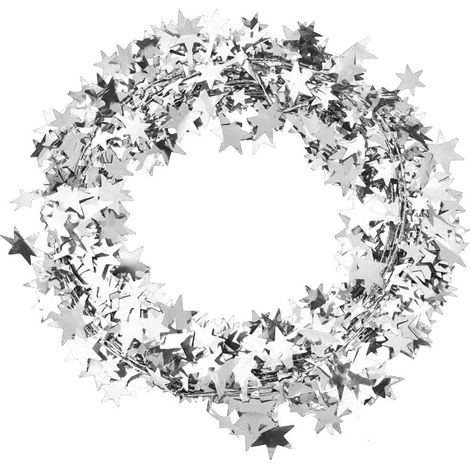 Guirlande d'étoiles de 7,5 m, argentée, décoration de Noël, mariage, fête, accessoires vestimentaires, petit sapin. (1/5)