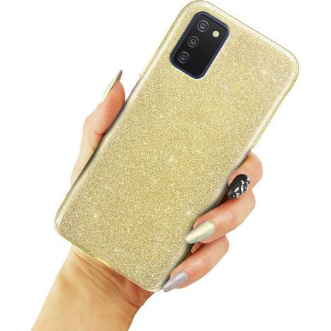 Custodia glitterata per Samsung Galaxy A03s, oro (1/3)