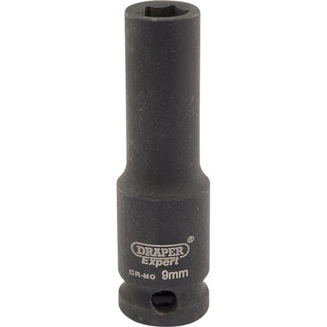 Draper Expert 9mm 3/8-Inch Drive Hi-Torq® Metric Deep Impact Socket (Model 06882) – 6-Point, Heavy-Duty, Deep Socket for High-Torque Applications (1/5)