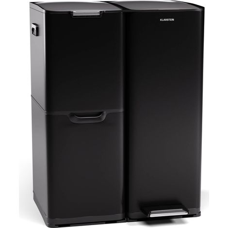 Klarstein Tiyo 3-in-1 - Cestino dei rifiuti, 60 L, contenitori estraibili, Soft-Close (1/5)