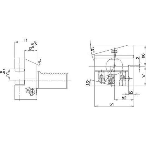 Porte-outil radial VDI,droiteB3 40x25mm Up FORTIS (1/4)