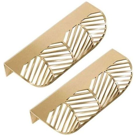Publicidad: Pomos de forma de cajón de latón para muebles, botón de puerta, agarre de tiro para armario y armario (2 piezas) (1/3)