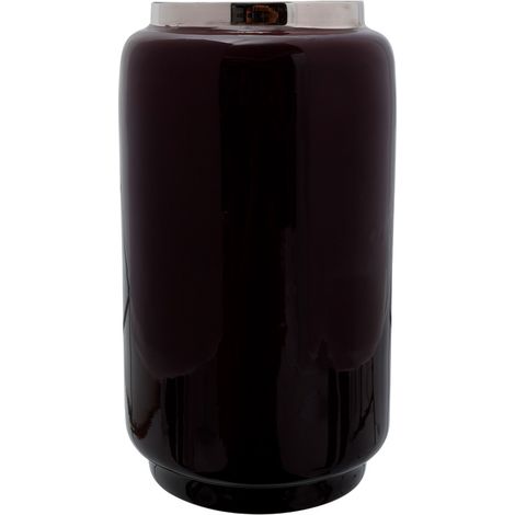 Vaso Art Deco 420 in metallo bordeaux e argento (1/3)