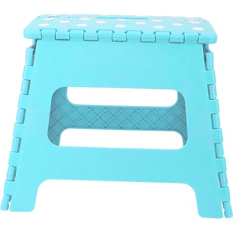 Tabouret Pliant En Plastique Épais Avec Boucle De Sécurité Pour Intérieur Et Extérieur - Bleu - 1 Pièce (1/5)