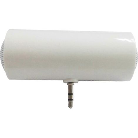 Mini-enceinte portable 3,5 mm, mini-enceinte amplifiée, plug and play pour téléphones et tablettes, blanche (1/5)