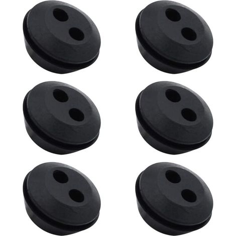 Set mit 6 Kraftstoffschlauchkappen, Gummitankdichtungen, 2 Löcher, Schlauchanschlüsse, Freischneider-Tankschlauchanschlüsse