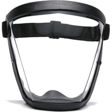 Masque facial super protecteur, masque antibuée, masque facial transparent pour adulte, masque facial en plastique (noir) (1/4)